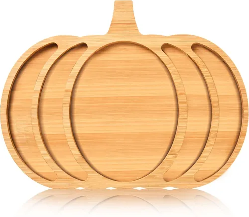 Miniatura 10 de AWIZOM Bandeja de madera para servir con sombrero de Navidad, plato de bambú con forma de sombrero de Papá Noel, tablero de madera para aperitivos