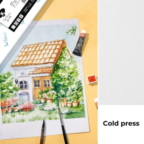 Miniatura 3 de Paul Rubens 60 hojas de papel de acuarela, prensa en frío, 50% algodón y 140 libras/10.58 oz/m², papel blanco a granel sin ácidos para artistas