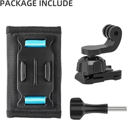 Miniatura 8 de Mochila para mochila con gancho universal en J de bola compatible con GoPro Hero 13/12/11/10/9/8/7/(2018)/6/5 Negro, DJI Osmo Action 5 pro/4/3