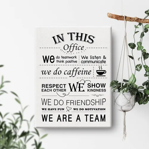 Miniatura 4 de Arte inspirador de pared de oficina en esta oficina con cita en lienzo impresiones para decoración de pared enmarcado, regalos motivacionales