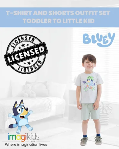 Miniatura 2 de Bluey Conjunto de camiseta y pantalones cortos para niños pequeños