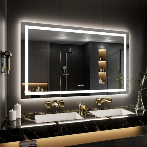 Miniatura 16 de LOAAO Espejo de Baño LED de 40"X32" con Luces, Antivaho, Regulable, Retroiluminación RGB + Iluminación Frontal, Espejo de Tocador de Baño