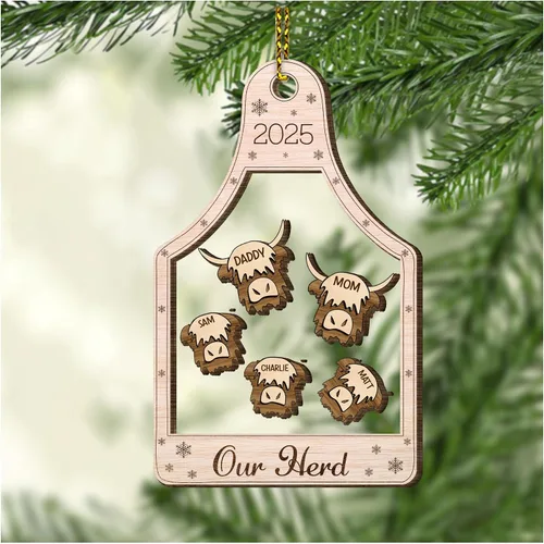 Miniatura 15 de Hyturtle Regalos de Adornos de Navidad Personalizados para Amantes de Vacas Highland - Adorno de Cerámica Navideño de Vaca Highland con Nombre