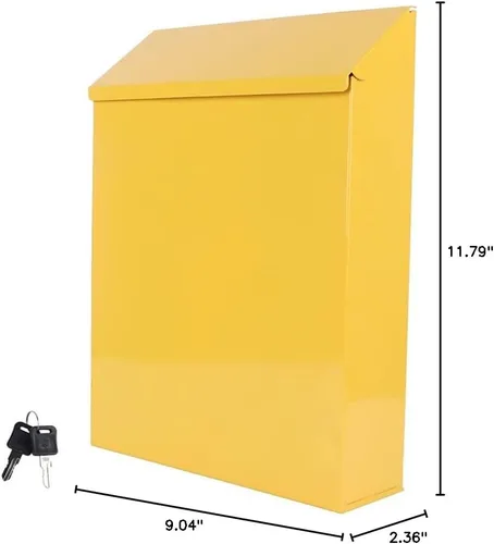 Miniatura 10 de jojofuny Buzón de pared grande de metal con cerradura para oficina, hogar, escuela, caja de sugerencias segura para montar en la pared, 11.41 x 8.46