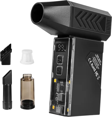 Ventilador Turbo Potente, Mini Plumero Eléctrico de Aire Comprimido y Aspiradora, 130000RPM Soplador de Aire Portátil Recargable Inalámbrico de Mano