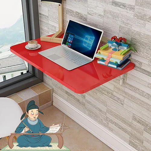 Miniatura 11 de Mesa plegable de hojas colgantes para montar en la pared, mesa plegable de hojas colgantes montada en la pared, mesa plegable resistente para Blanco