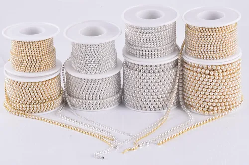 Miniatura 7 de KAOYOO - Cadena de diamantes de imitación de 9 metros (10 yardas) con cristal de 4 mm para costura, manualidades y decoración de bricolaje