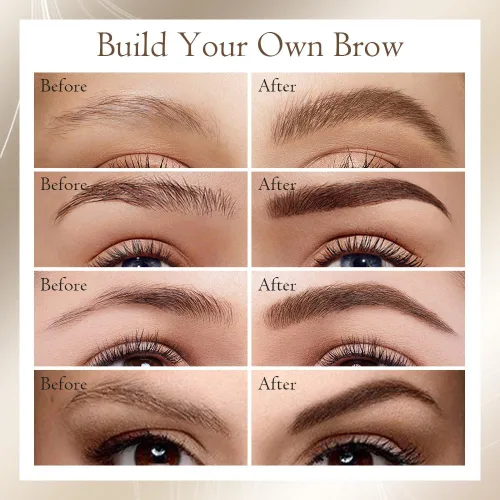 Miniatura 4 de Lápiz de cejas 2 en 1 con gel, 2025 nuevo lápiz mágico impermeable para cejas, bolígrafo de cejas microblading 3D de doble punta con 4 puntas