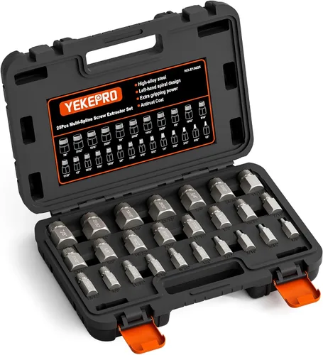 Miniatura 10 de Juego de extractores de tornillos de 27 piezas, removedor de pernos de aleación de cromo y molibdeno de 3/8 de pulgada, juego de extractores