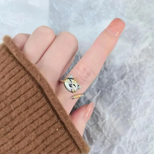 Miniatura 67 de Anillo de plata de ley 925, minimalista, ajustable, hecho a mano, para mujeres y niñas