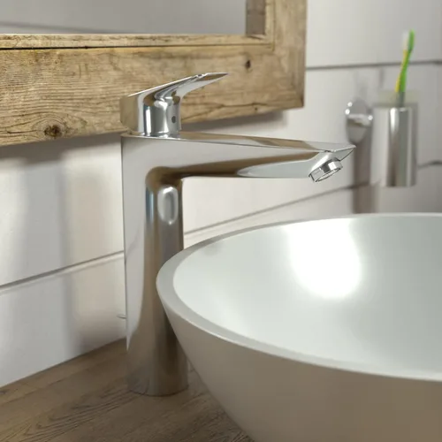 Miniatura 2 de hansgrohe Logis 71090001 - Grifo moderno para lavabo de baño de bajo flujo con 1 manija y 1 manija de 10 pulgadas de alto, color cromado Cromo