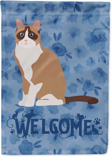 Miniatura 51 de Caroline's Treasures CK5047CHF Ojos Azules - Bandera de bienvenida con diseño de gato para casa de porche, grande, para colgar en la pared