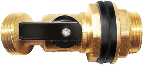Miniatura 9 de Joywayus - Válvula de cuarto de vuelta de bola de 3/4 pulgadas roscada de latón para contenedor de agua/barril de lluvia con montaje de mamparo