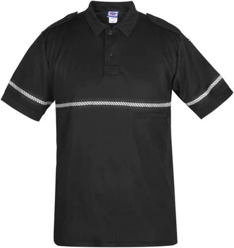 First Class Camiseta Bike Patrol con rayas reflectantes - Camisa de alta visibilidad Negro
