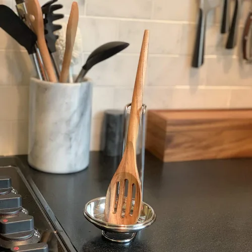 Miniatura 5 de Ironwood Gourmet Cuchara ranurada de madera de acacia, 12
