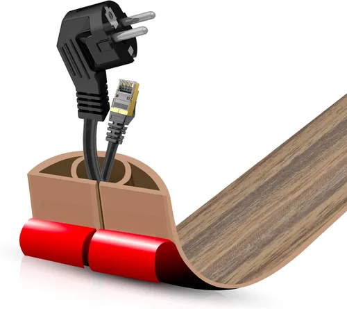 Miniatura 93 de Cubierta autoadhesiva para cables de suelo, gestión de cables de 3.3 pies, protector de tira de extensión para cables, evita tropiezos de cables