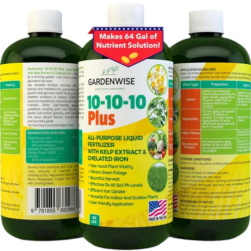 Miniatura 15 de GARDENWISE Fertilizante orgánico prémium de anturio de algas marinas – Alimento líquido para plantas de algas marinas – Potenciador de suelo rico