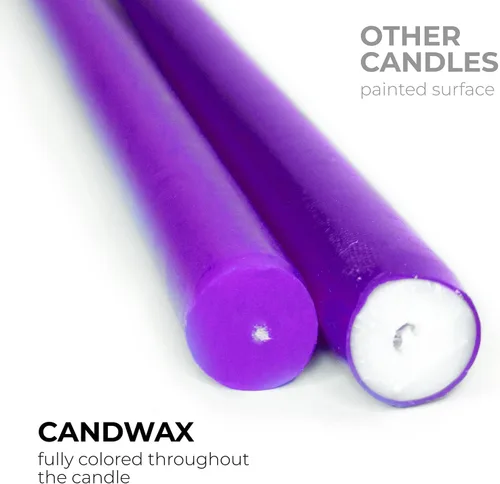 Miniatura 2 de CANDWAX - Velas cónicas de 14 pulgadas, juego de 4, velas altas para el hogar, ideales como velas de boda, color morado
