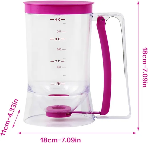 Miniatura 6 de Dispensador de masa para panqueques - Dispensador separador de masa, dispensador de mano para cupcakes, embudo de masa, taza de medición