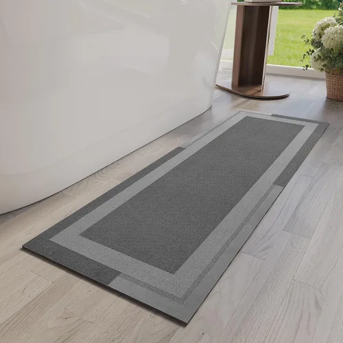 Miniatura 13 de YDKGL Alfombra de Baño Antideslizante, Respaldo de Goma Ultra Delgada Alfombras de Baño que Caben Debajo de la Puerta Secado Rápido Súper Absorbente