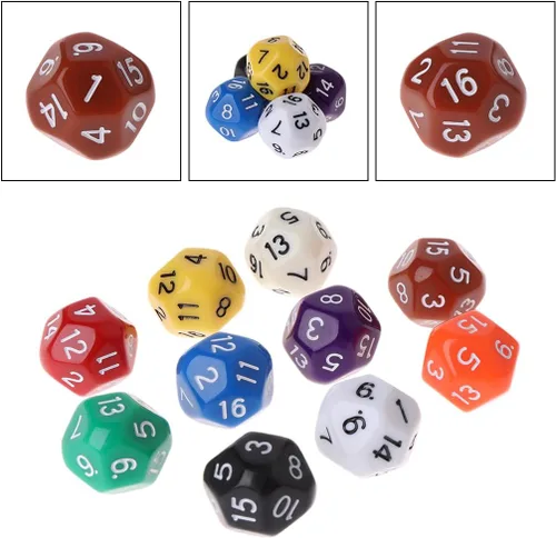 Miniatura 2 de 10 dados poliédricos D16 de 16 caras para juegos de mesa