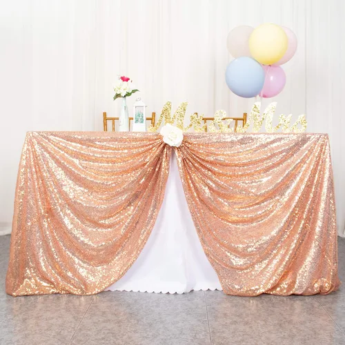 Miniatura 42 de ShinyBeauty Mantel Cuadrado Pequeño de 36 x 36 Pulgadas Mantel de Lentejuelas Azul Bebé Cubierta de Mesa con Purpurina Superposición Cuadrada