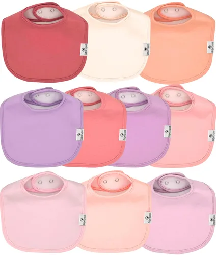 Miniatura 9 de DiaperSquad's 100% Organic Cotton Baby Drool Bibs, Super Absorbent & Adjustable Baby Bibs for Drooling and Teething Neutro