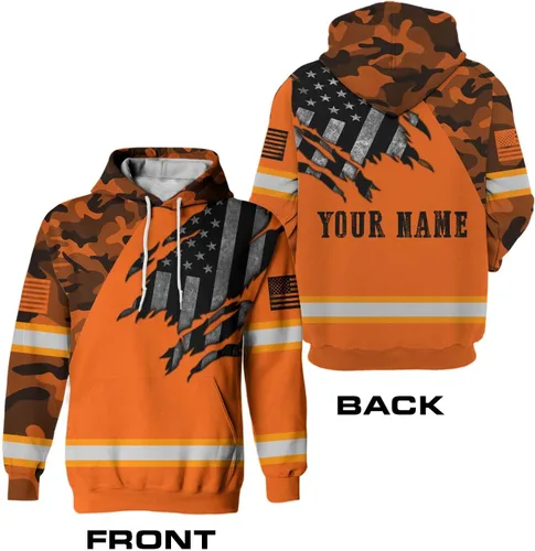 Miniatura 3 de Ropa de trabajo de seguridad con nombre personalizado de alta visibilidad para trabajadores, corredores, camioneros, patrióticos