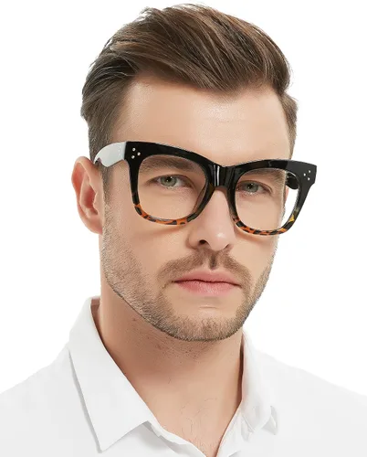 Miniatura 7 de MARE AZZURO Gafas de lectura de gran tamaño para hombre, a la moda, lectores gruesos 1.0 1.25 1.5 1.75 2.0 2.25 2.5 2.75 3.0 3.5 4.0
