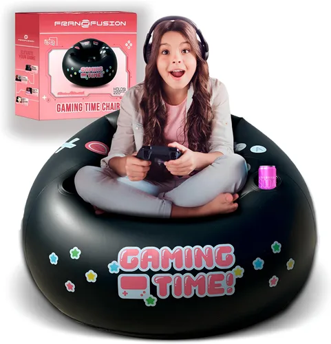 Miniatura 12 de Puf inflable para juegos para niños y adolescentes con portavasos y bolsillos laterales - Este puf de aire para juegos para niños es el mobiliario