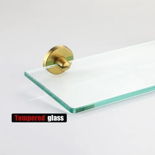 Miniatura 7 de JQK Estante de baño de vidrio dorado, almacenamiento para ducha de vidrio templado de 30 por 5 pulgadas, 304 de acero inoxidable dorado cepillado