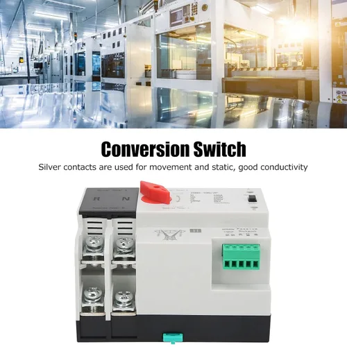 Miniatura 7 de Interruptor de transferencia automática de energía Interruptor de cambio de generador de energía ZGQ5-100/2P 220V Auto conversión de molde