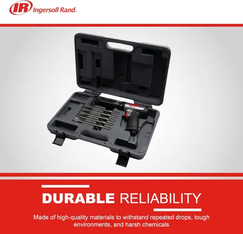 Miniatura 6 de Ingersoll Rand 135MAXK Martillo Neumático de Cambio Rápido con Reducción de Vibración, Juego de Cincel de 5 Piezas, 2,600 BPM, Carrera de 3