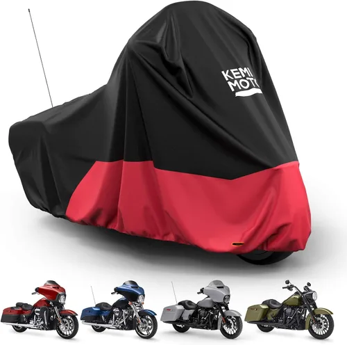 Miniatura 11 de KEMIMOTO Funda para motocicleta 420D resistente al agua, compatible con los modelos Softail Dyna, Standard Heritage Classic 114 Shadow Cruiser