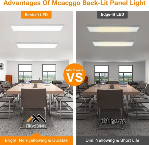 Miniatura 4 de 1x4 Lámpara plana LED para montaje en superficie, 3000K-4000K-5000K seleccionable y regulable con triac, lámpara de techo empotrada de 12x48