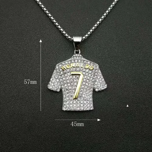 Miniatura 2 de Colgante de Camiseta de Fútbol Número 7, Collar de Fútbol de Camiseta No. 7 para Hombres, Collar de Fútbol de Número Dorado Plateado Joyería