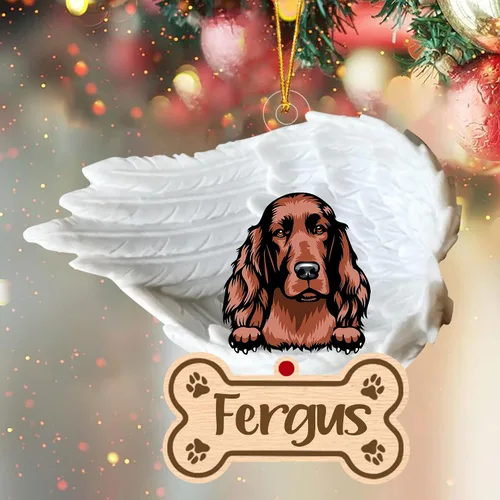 Miniatura 19 de Adorno de perro afgano de 1 ángel, adorno acrílico 2D personalizado conmemorativo para perros, regalo por pérdida de mascotas, regalo