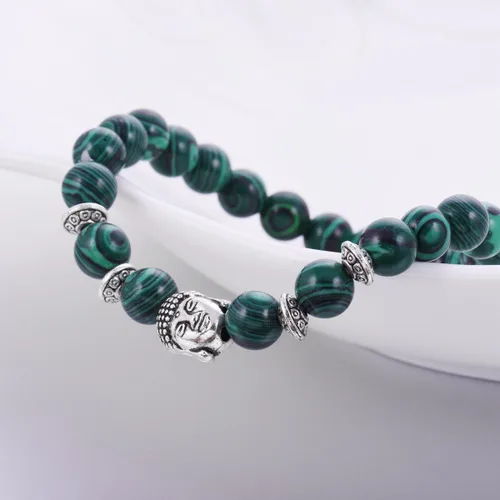 Miniatura 5 de Joya brazalete con gemas redondas de 8 mm, brazalete para los chacras, regalo de cumpleaños