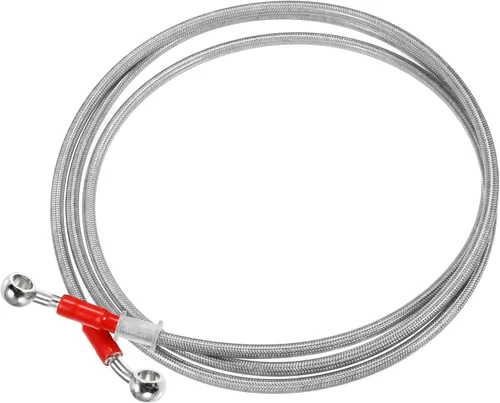 X AUTOHAUX 90.6 in 90.55 "0.394 in ID motocicleta hidráulica línea de aceite manguera de aceite 28 ° 0 ° cable trenzado de acero inoxidable para ATV
