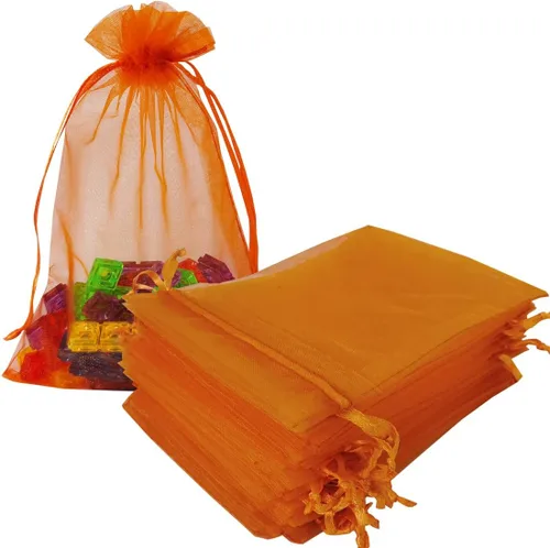 Miniatura 27 de Paquetes de 50 bolsas de organza de regalo de 4 x 6 pulgadas, cordón negro a granel para baby shower, Navidad, cumpleaños de profesores, recuerdos