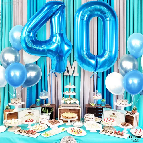 Miniatura 970 de KatchOn, Globo grande azul número 2 de 40 pulgadas Decoraciones de cumpleaños de Baby Shark para niño de 2 años Globo azul número 2 Globo