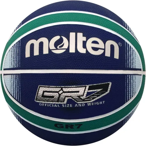 Miniatura 2 de Molten Balón de baloncesto de goma premium, azul/verde, tamaño oficial 7