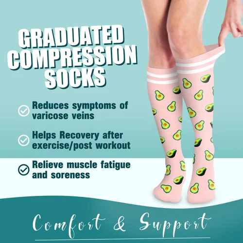 Miniatura 2 de COOLOVER Calcetines de compresión para mujeres y hombres, ideales para circulación, correr, atletismo, recuperación, enfermera, viajes