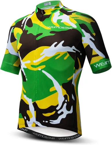 Miniatura 87 de Nuevo Pro cremallera completa hombres ciclismo Jersey manga corta Riding Shirt USA