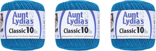 Miniatura 6 de Aunt Lydia Classic Crochet - Paquete de 3 unidades de 350y/1,049.9 ft - Blanco Antiguo