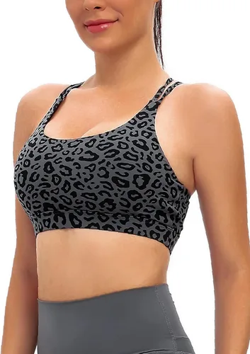 Miniatura 43 de Brasieres deportivos para mujer, con relleno, tipo camiseta sin mangas, sexis, con espalda cruzada, de alto impacto, largos, ideales para practicar
