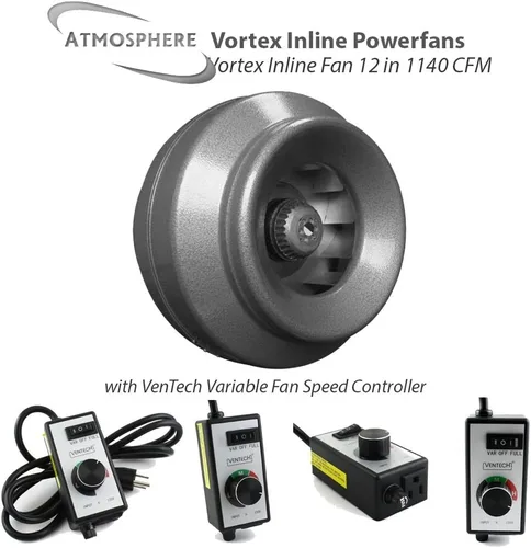 Miniatura 3 de Vortex, Powerfans VTX400 172 CFM, ventiladores potentes, 12 pulgadas, Plateado