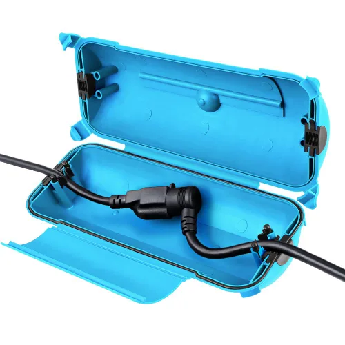 Miniatura 10 de Flemoon [Paquete de 3] Cubierta de cable de extensión para exteriores, impermeable, resistente a la intemperie, caja de conexión eléctrica