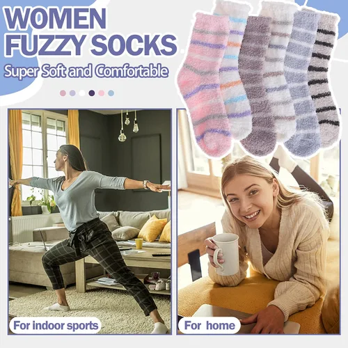 Miniatura 6 de ANTSANG Womens Fuzzy Socks Slipper Winter Fluffy Comfy Cozy Socks Cabin Warm Home Socks