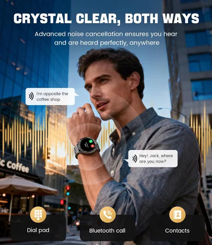 Miniatura 5 de Smart Watches for Men Luxury for Android iPhone/50 Day Battery,Fitness Watch with Heart Rate/Blood Pressure/Sleep Monitor,Men's Smartwatch Amoled
